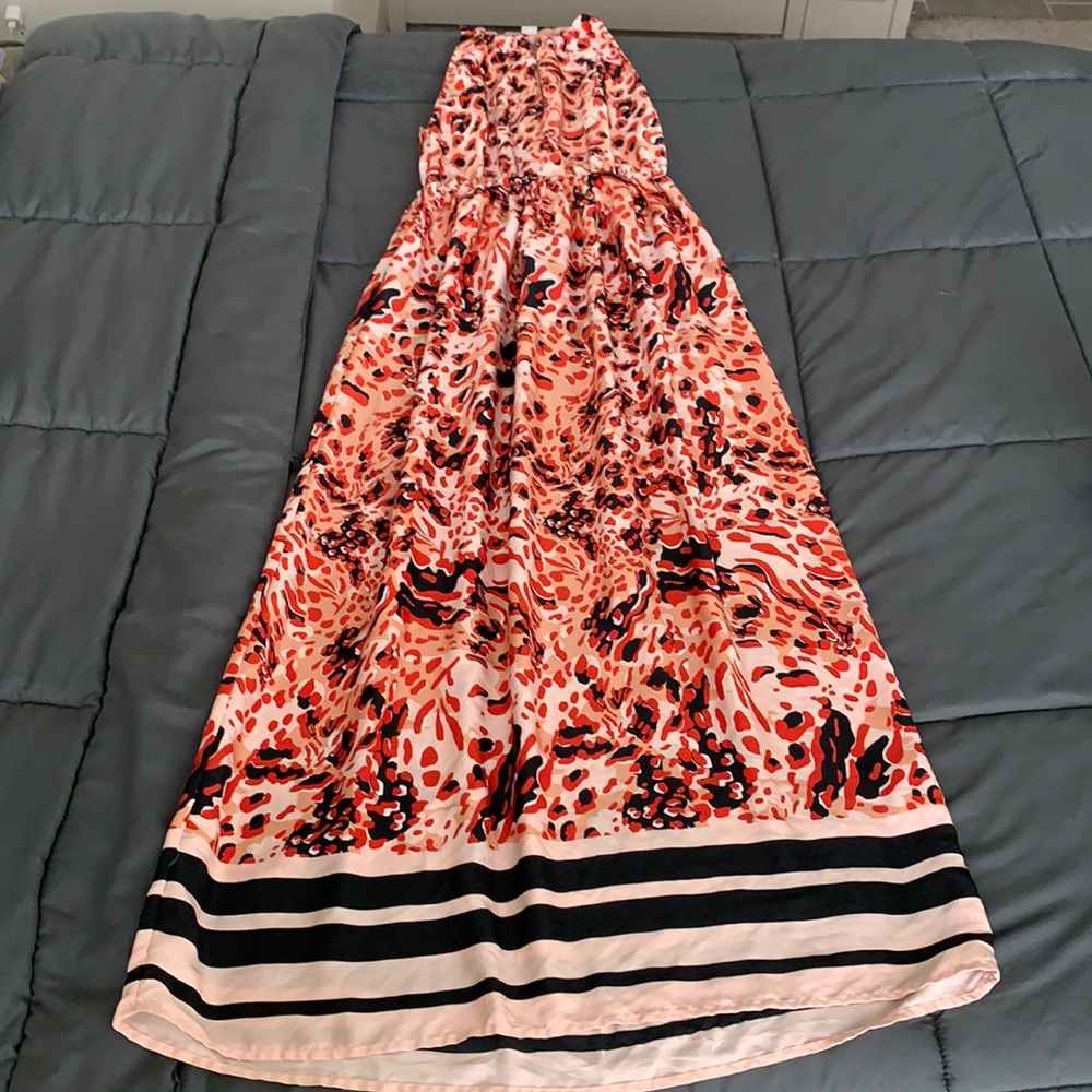 Red cheetah print dress